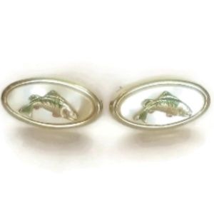 Vintage Anson Trout Mother of Pearl Oval Cufflinks